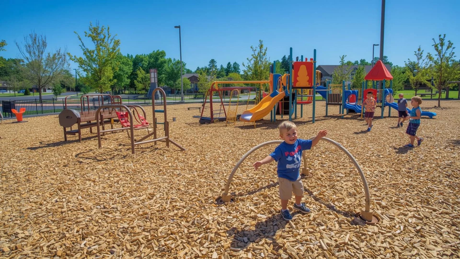 Playground Mulch installation near Chanhassen Minnesota